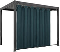 Easy-Going Linen Look Outdoor Curtains Waterproof Windproof Porch Curtains, Soft Thicken Outdoor Privacy Curtains for Patio, Gazebo, Grommet Top and Tab Bottom Drape, 1 Panel, 110x96 inch, Teal