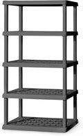 Sterilite 5 Shelf Unit, Heavy-Duty Shelving Storage Rack for Home and Garage, Gray - Multipurpose Plastic Organizer Shelves for Smart Organization