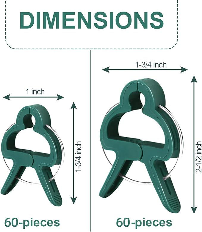 120 Pcs Plant Support Clips,Flower and Vine,Garden Tomato Plant Support Clips for Supporting Stems,Vines Grow Upright Climbing,Tool for Straightening,Tomato Cage,Trellis. 2 Sizes in one Pack