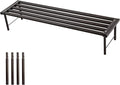 Metal Plant Stand, Rust-proof Aluminum Flower Pot Stand, Heavy Duty Planter Display Shelving for Patio Balcony Garden Living Room Decorative (Ebony, 35.4 Inch)