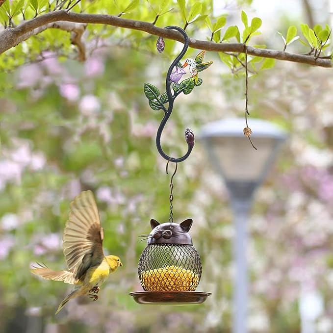 Heavy Duty S Hooks, Large Plant Hangers Outdoor, Metal Decorative Plant Hooks for Hanging Garden Planters, Flower Baskets, Pots, Bird Feeders