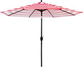 Sunnyglade 9' Patio Umbrella Outdoor Table Umbrella with 8 Sturdy Ribs (Red and White)