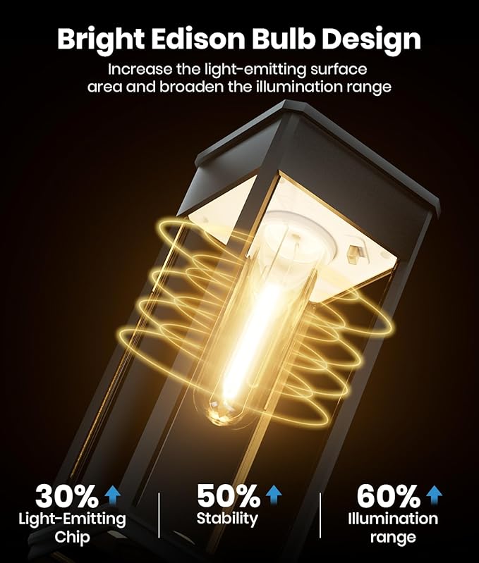 Bright Solar Lights Outdoor, 6 Pack Solar Pathway Lights Outdoor, Auto On/Off, IP65 Waterproof Solar Garden Lights Solar Powered Landscape Lighting for Yard Patio Walkway Driveway Pathway