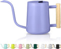 Watering Can Indoor Plants, 35oz Small Stainless Steel Metal Watering Can Modern Decorative Watering Pot with Long Spout for Indoor House Plant Bonsai Garden Flowers (Purple)