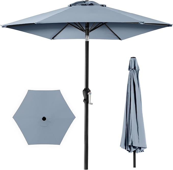 Best Choice Products 10ft Outdoor Table Compatible Steel Polyester Market Patio Umbrella w/Crank and Easy Push Button Tilt