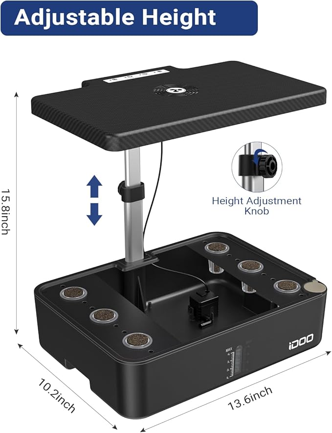 iDOO Hydroponics Growing System Kit 12Pods, Indoor Herb Garden System, with LED Grow Light, Built-in Fan, Auto-Timer, Adjustable Height Up to 11.3", for Home School, for Women Mom, for Christmas Gifts