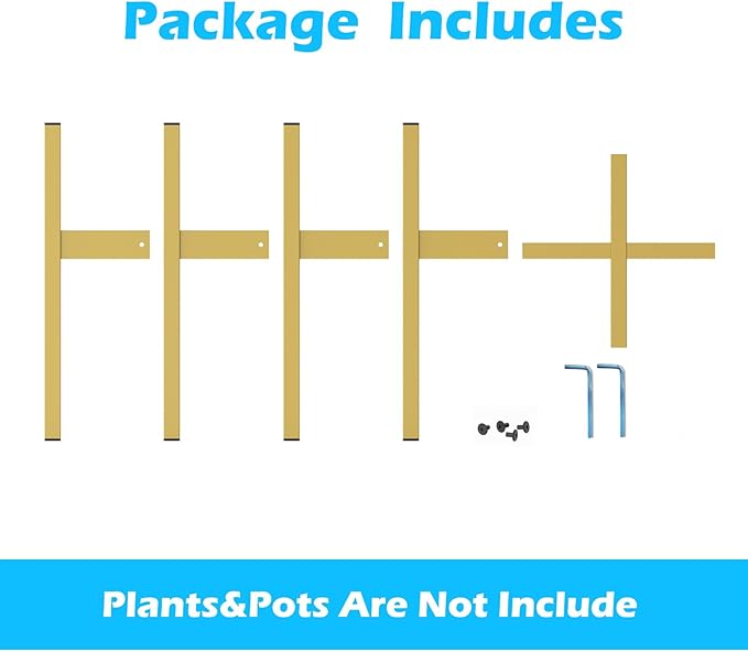 Heavy Plant Stand for 10"-16" Plant Pot Indoor Outdoor Corner, Adjustable Metal Heavy Duty for Large Pot (Golden 1 Pack)