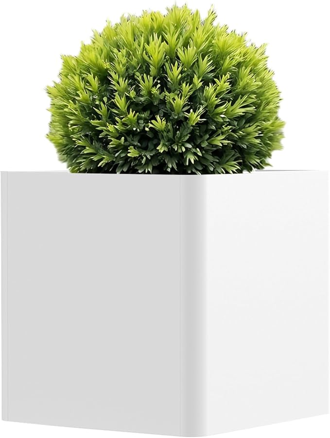 Large Metal Outdoor Planter Box 24" W x 24" D x 24" H, Cube Planters for Outdoor Plants, Large Square Flower Pot for Patio, Deck, Garden, Yard