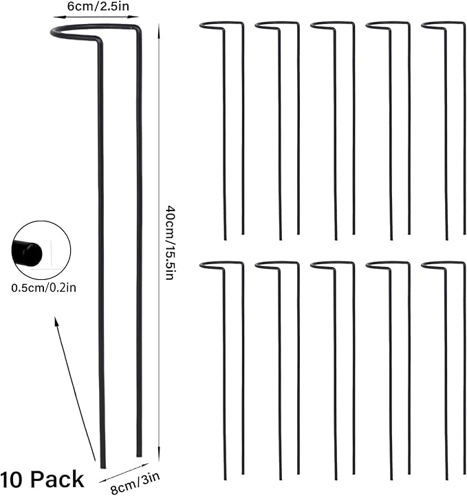 10 Pack Large Iron Monstera Trellis - Heavy-Duty Plant Supports, 15.5" Rustproof Stakes for Indoor & Outdoor Use, Perfect for Garden Flower Display