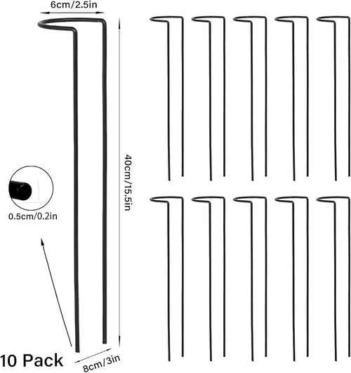 10 Pack Large Iron Monstera Trellis - Heavy-Duty Plant Supports, 15.5" Rustproof Stakes for Indoor & Outdoor Use, Perfect for Garden Flower Display