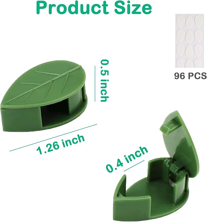 Plant Climbing Wall Fixture Clips, 80Pcs Self-Adhesive Wall Clips Fixer Hooks for Vines, Traction Support Holder, Invisible Leaf Clips for Wall Climbing Plants Indoor Outdoor Decor