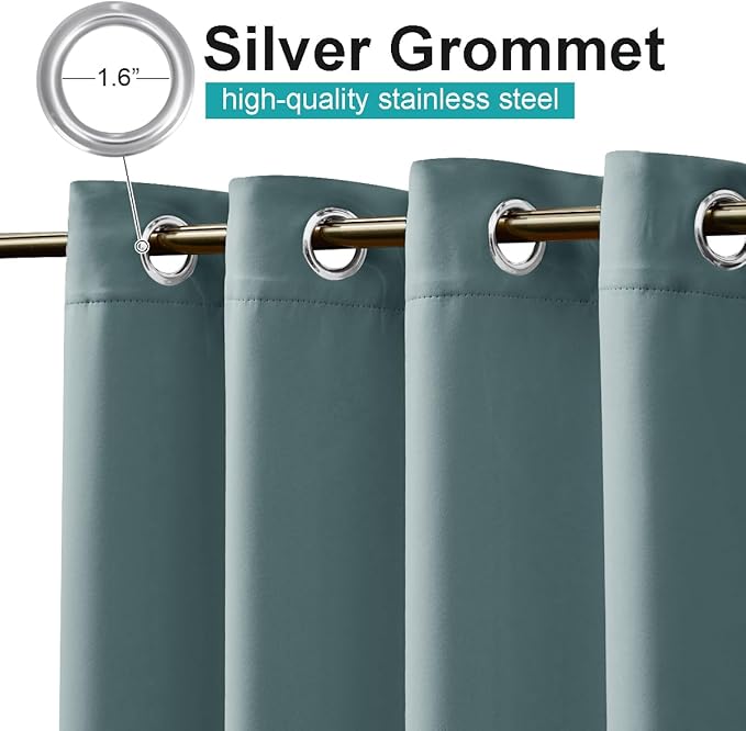 NICETOWN Outdoor Curtainch for Patio Waterproof 84 inch Wide, Thermal Insulated Rustproof Grommet UV Blocking Cabana Curtainch & Drape, Privacy Safe Shade for Pergola, Slate Gray, 1 PC, 95-Inch Long