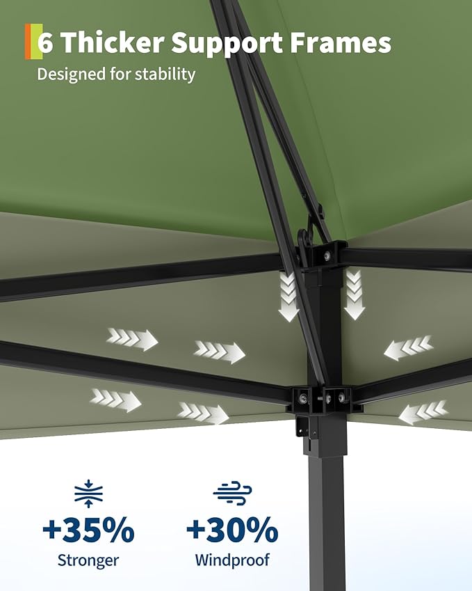 Canopy Tent 12x12 ft, Pop Up Gazebo One-Push Setup with 4 SandBags for Backyard Parties and BBQs, Mosquito Netting & Height Adjustable - Olive Green
