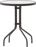 Flash Furniture Bellamy 23.75'' Round Tempered Glass Metal Table, Bronze