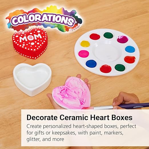 Colorations Decorate Your own Ceramic Heart Boxes, Set of 6