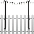 2 Pack String Light Poles,5Ft Light Poles for Outside String Lights,Outdoor Lights Pole with Fork,Metal Poles Stand for Patio Deck Backyard