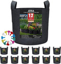JERIA 12-Pack 15 Gallon Grow Bags, 300G Thickened Nonwoven Garden Pots,Heavy Duty Fabric Pots with Reinforced Handles