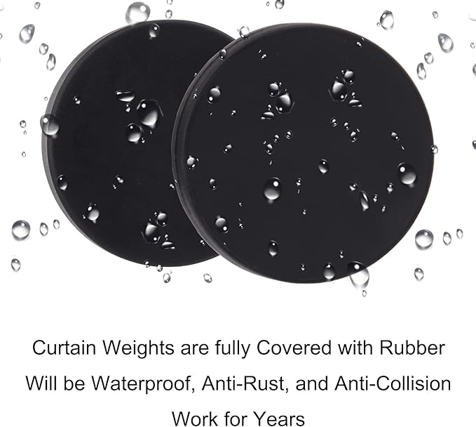 Magnetic Shower Curtain Weights, Rubber Covered Heavy Duty Weights, Prevent Curtain Liner from Blowing Around, Work for Drapery, Tablecloth, Flag, Outdoor Curtain 6 Pairs(Pack of 12)