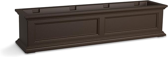 Mayne Fairfield 4-Foot Window Box – Self-Watering, Weather-Resistant Planter for Flowers – Durable Design for Outdoor Use, Perfect for Windows