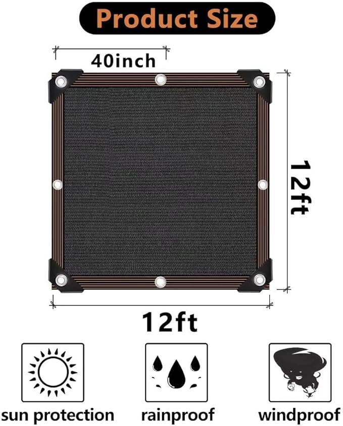 Shade Cloth - 70-90% Sunblock Net for Garden Patio,Shade Sails for Plants Greenhouse Outdoor Pergola Lawn Swimming Sun Shade Cloths for Kennel Chicken Coop Easier to Hang Shade Net Cover…