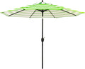 Sunnyglade 9' Patio Umbrella Outdoor Table Umbrella with 8 Sturdy Ribs (Grass Green and White)