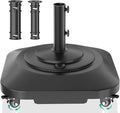 Umbrella Base with 5 Wheels, Upgraded 145lb Umbrella Stand Base, Heavy Duty & Windproof, Fillable Umbrella Base Mobile Umbrella Outdoor for Patio, Deck, Poolside, Lawn, Fits Most Sized Umbrellas