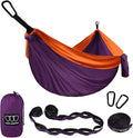 Gold Armour Camping Hammock - XL Double Hammock Portable Hammock Camping Accessories Gear for Outdoor Indoor with Tree Straps, USA Based Brand (Purple and Orange)