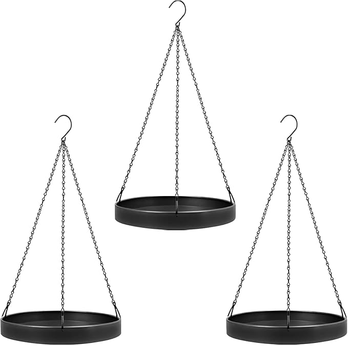 Plant Hanger Indoor Outdoor, Hanging Planter Baskets for Outdoor Indoor Plants, Hanging Plant Holder Plant Shelf Metal Window Plant Hanger, 3 Pack