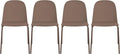 2xhome Set of 4 Modern Stackable Armless Dining Chairs | Plastic Shell Seat with Metal Legs | Indoor or Outdoor Use | Home Kitchen Patio, Brown