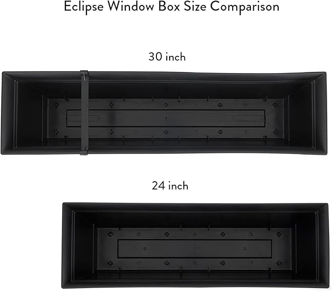 The HC Companies 24" Eclipse Plastic Window Box 7.76"x24"x6.57" in Black Color