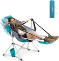 KingCamp Hammock Chair with Footrest – Heavy Duty Swinging Rocking Camping Chairs for Adults up to 400lbs, Folding Portable Oversized Rocker with Cup Holder & Pillow for Outdoor Beach Lawn RV Sports