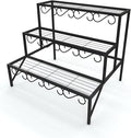 3 Tier Metal Plant Stand Outdoor Indoor, Heavy Duty Flower Pot Holder Display Shelf,Multifunctional storage rack for Patio Garden Livingroom Bedroom,Black