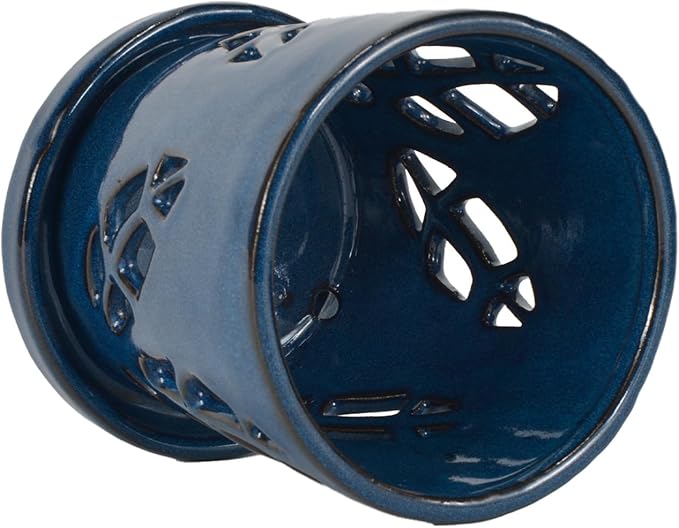 W&W Orchid Pot with Holes and Saucer for Repotting, Blue, 5.5 Inch
