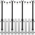 4 Pack String Light Poles,5 Ft Light Poles for Outside String Lights,Outdoor Lights Pole with Fork,Metal Poles Stand for Patio Deck Backyard