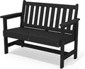 SERWALL Outdoor Bench, HDPE Outdoor Benches Weatherproof, 2-Person Garden Bench with 660 lbs Weight Capacity, Patio Benches for Outdoors, Garden, Porch, Backyard and Park, Black
