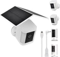 Solar Panel for Ring Camera Spotlight Cam Plus/Pro(Battery) & Stick Up Cam/Pro Battery,4W 5V 10ft Long Cable with USB-C to Barrel Plug Adapter (White,Camera is not Included)