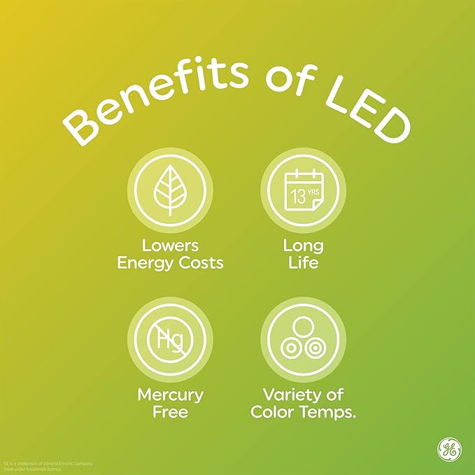 GE LED+ Motion Sensor LED Light Bulbs, 12W, Outdoor Security Lights, Daylight, A21 (2 Pack)