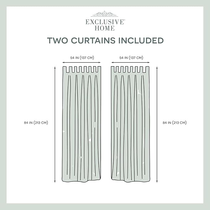 Exclusive Home Cabana Solid Indoor/Outdoor Light Filtering Hook-and-Loop Tab Top Curtain Panel Pair, 54"x84", Vanilla