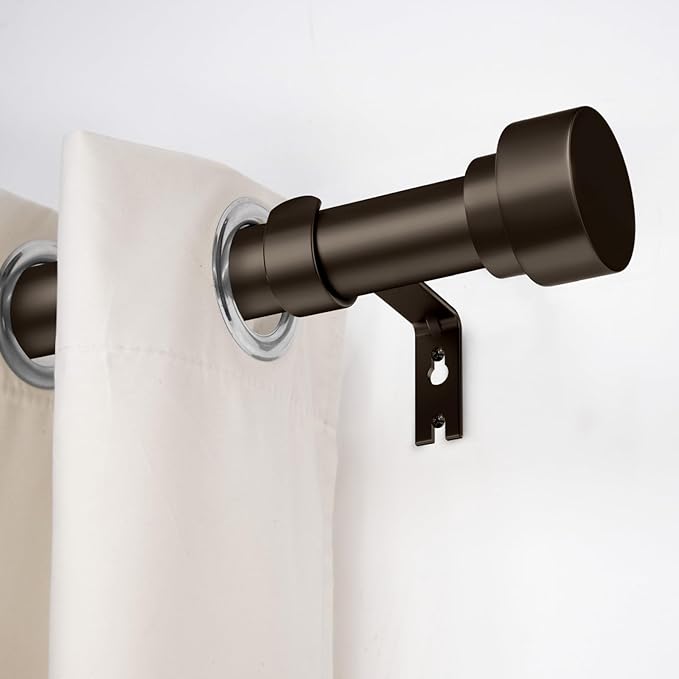Curtain Rods for Windows 28 to 48, 1 Inch Adjustable Heavy Duty Long Window Outdoor Curtain Rod for Patio, Drapery Rods with Simple End Caps, Size 32"-60", Antique Bronze