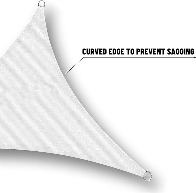 SUNNY GUARD Waterproof Sun Shade Sail 16' x 16' x 16' White Triangle UV Block Sunshade for Backyard Yard Deck Patio Garden Outdoor Activities and Facility(We Make Custom Size)
