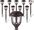 EXCMARK 10 Pack Solar Lights Outdoor Decorative Garden Yard Lights for Pathway Walkway Sidewalk Driveway. (Brown, Warm White)