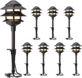 GOODSMANN Landscape Lighting 8PK Pathway Lights Low Voltage 2.2 Watt LED 12V AC Landscape Lights 30 Lumen Warm White with Cable Connectors Metal Stakes 9122-21102-08A