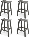 Stoog Bar Stools Set of 4, All-Weather Outdoor Barstools, 400 lbs Weight Support, Easy to Clean and Care, for Bar, Kitchen Counter, and Patio, Grey
