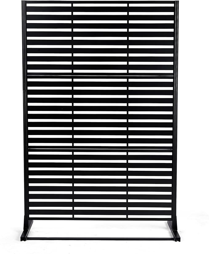 VINGLI Metal Privacy Screen for Outdoor, 72" x 49" Freestanding Privacy Fence Panels, Decorative Room Divider for Patio, Deck, Balcony, Pool