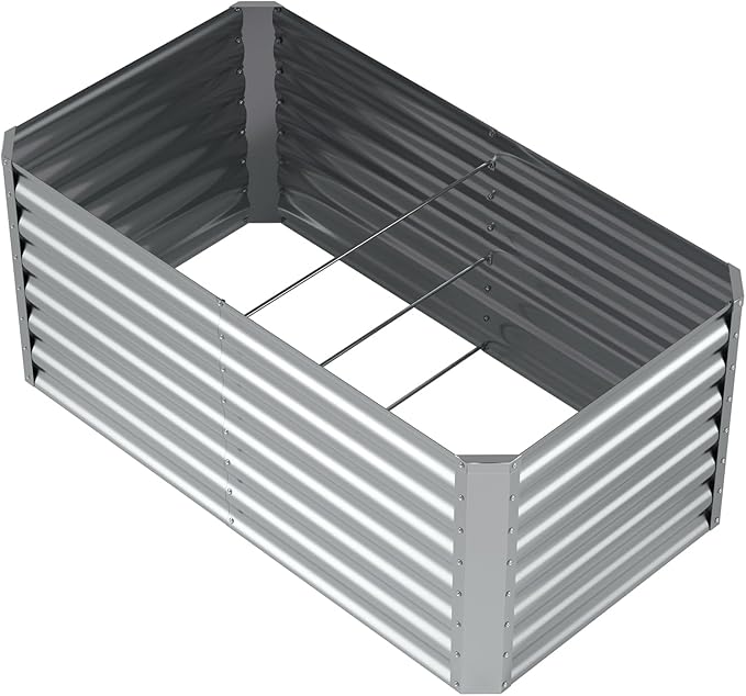 4X2X2ft (1 Pack) Galvanized Raised Garden Bed,Outdoor Planter Box Metal Patio Kit Planting Bed for Vegetables Flowers Herb