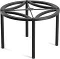 TOSKING Heavy Duty Metal Plant Stand for Indoor Outdoor, 10.2" Rustproof Wrought Iron Potted Plant Holder with 4 Adjustable Feet, Modern Geometric Pattern Round Rack for Drink Dispenser, Black