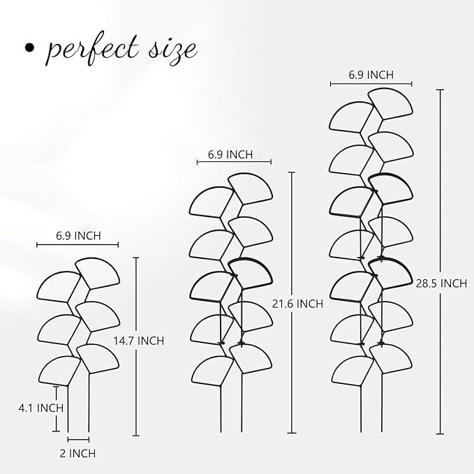 Plant Trellis for Climbing Plants Indoor Outdoor, Trlzey 3 Pack Stackable Metal Trellis - Small Garden Trellis for Potted Plants, Vine Support for Ivy, Flowers, DIY Home Deco