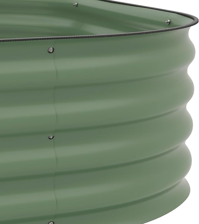 Outsunny 3-Tier Galvanized Steel Raised Garden Bed Kit, 62.25" x 43" x 32.25", 3 Combining Planter Boxes with Rubber Strip Edging, Open Bottom for Backyard, Garden, Patio, Green