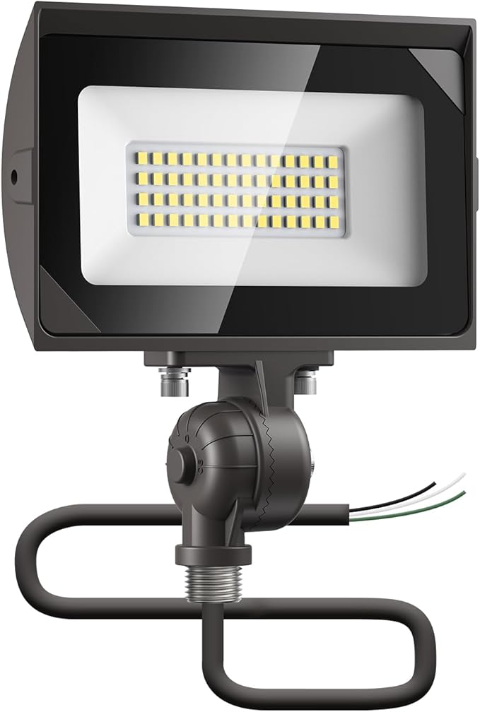 dephen 30W LED Flood Lights Outdoor with Knuckle Mount, 3450Lumen 120V Landscape Lighting, 5000K IP65 Waterproof Security Spotlight for Yard Patio Garden House (UL-Listed)