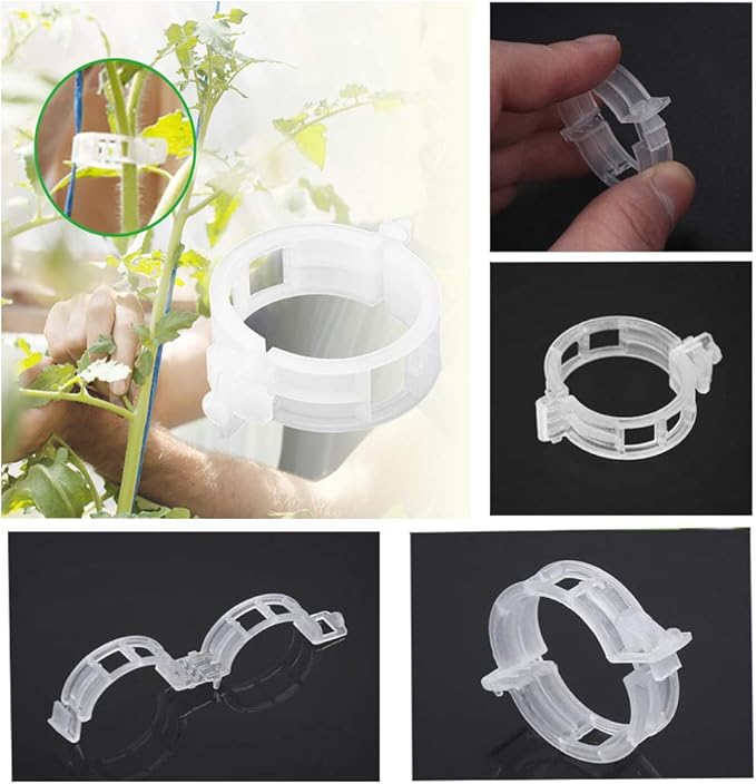 OJYUDD 300 PCS Plant Support Garden Clips,Tomato Vine Clips,Durable Crop Clips in White for Flower Vine Twine Tomato Orchid to Grow Upright and Healthier